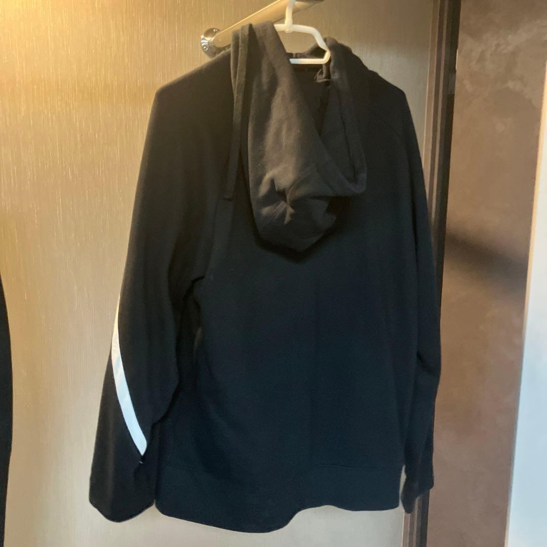 Nike ジャージ上下セット 黒 白いストライプ フード付き