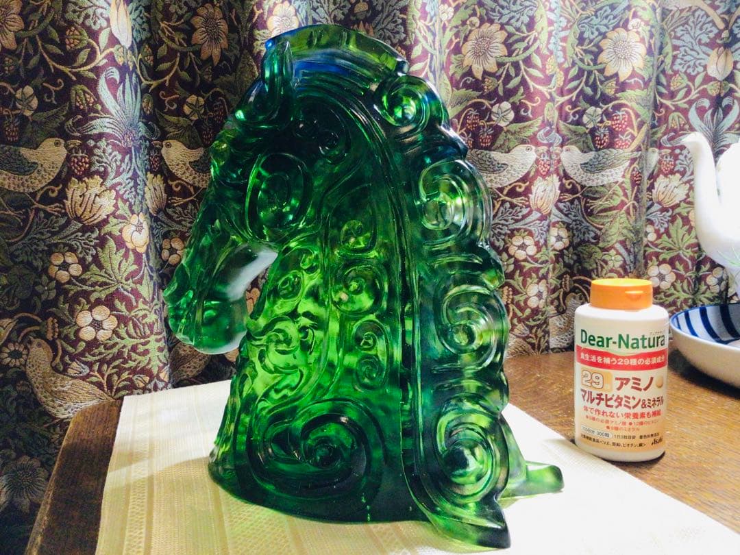 琉璃工房・LLGF・水晶琉璃・キングダム・王騎・甲冑馬・鎧馬・特大約9kg・美品