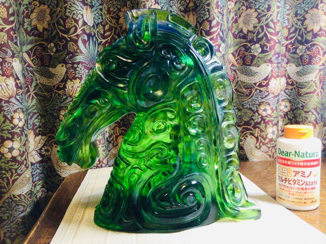 琉璃工房・LLGF・水晶琉璃・キングダム・王騎・甲冑馬・鎧馬・特大約9kg・美品