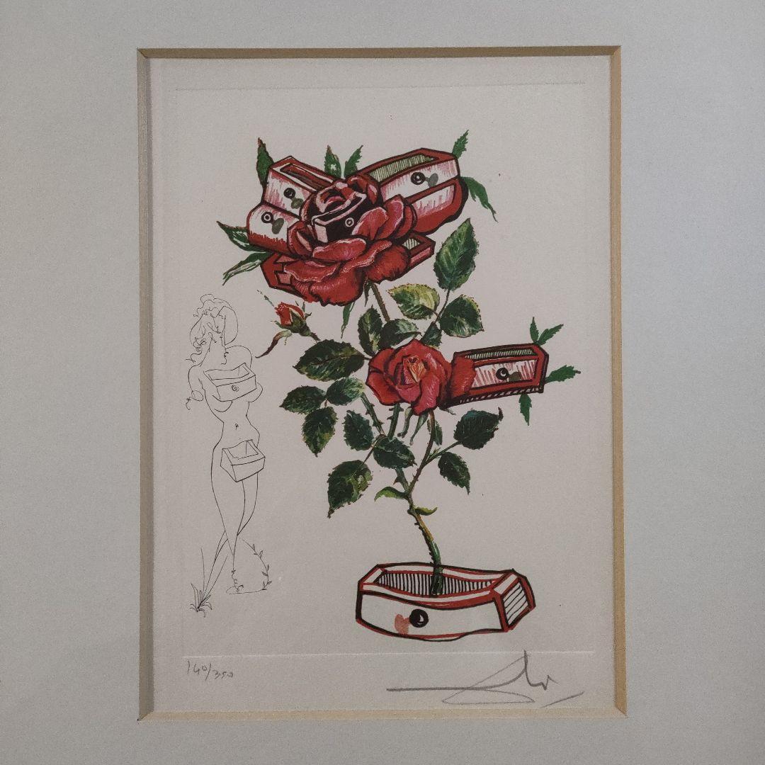 \"新品\"サルバドールダリ　銅版画『薔薇（シュルレアリスムの花）』1972年製作