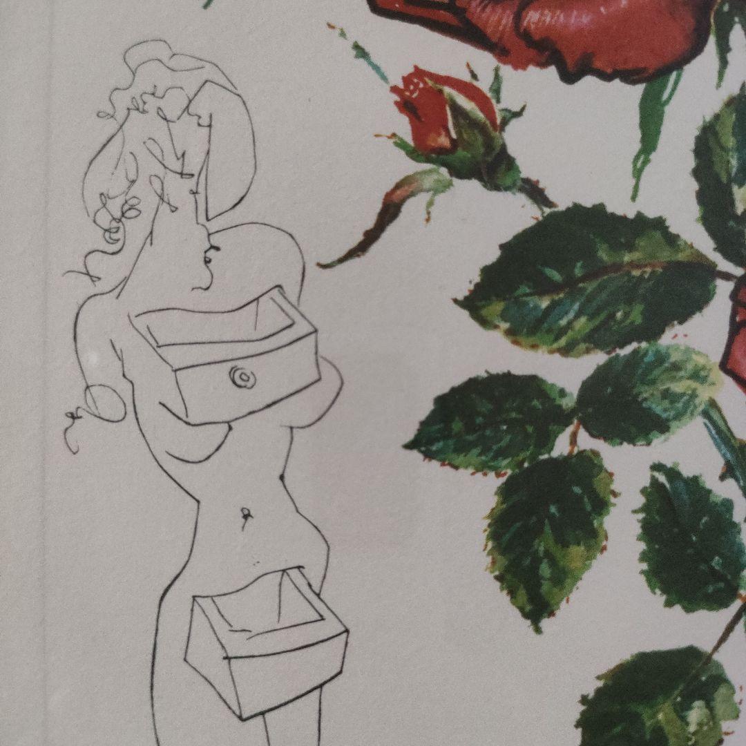 \"新品\"サルバドールダリ　銅版画『薔薇（シュルレアリスムの花）』1972年製作