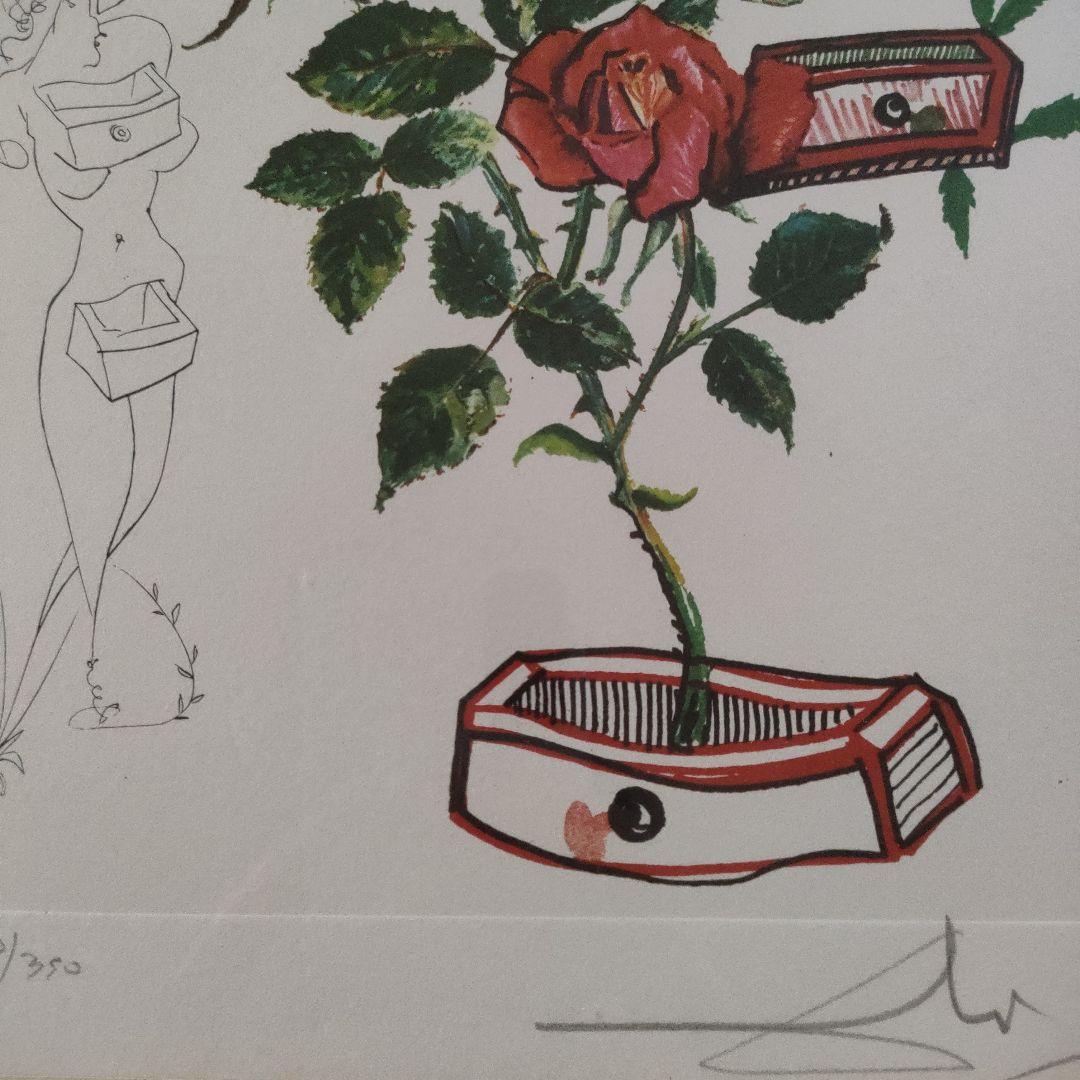 \"新品\"サルバドールダリ　銅版画『薔薇（シュルレアリスムの花）』1972年製作