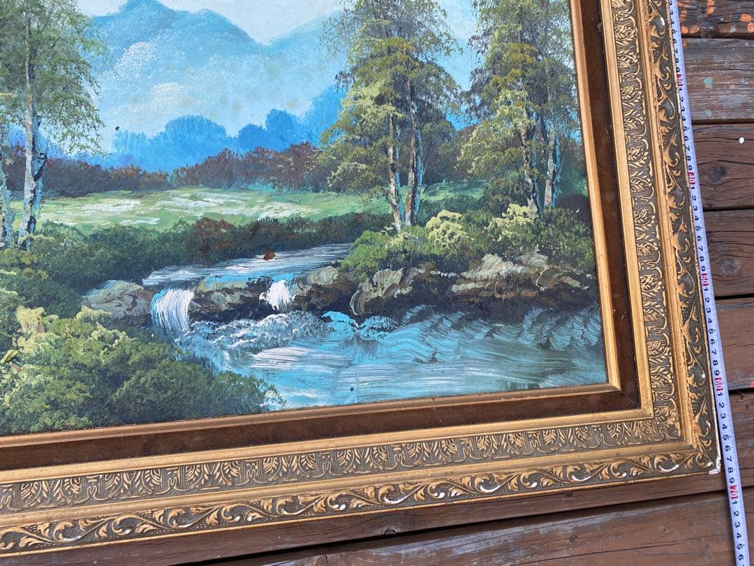 大型額装 風景画 油彩画 高級感あるフレーム入りインテリアアート♪