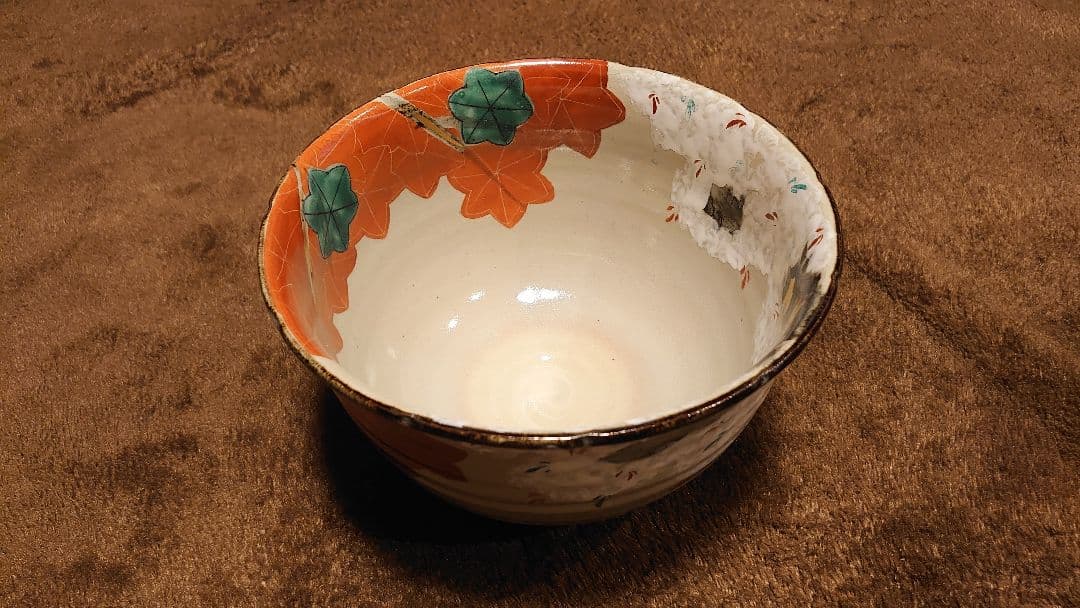 京焼　菓子鉢　梅紅梅の図　茶道具　１客