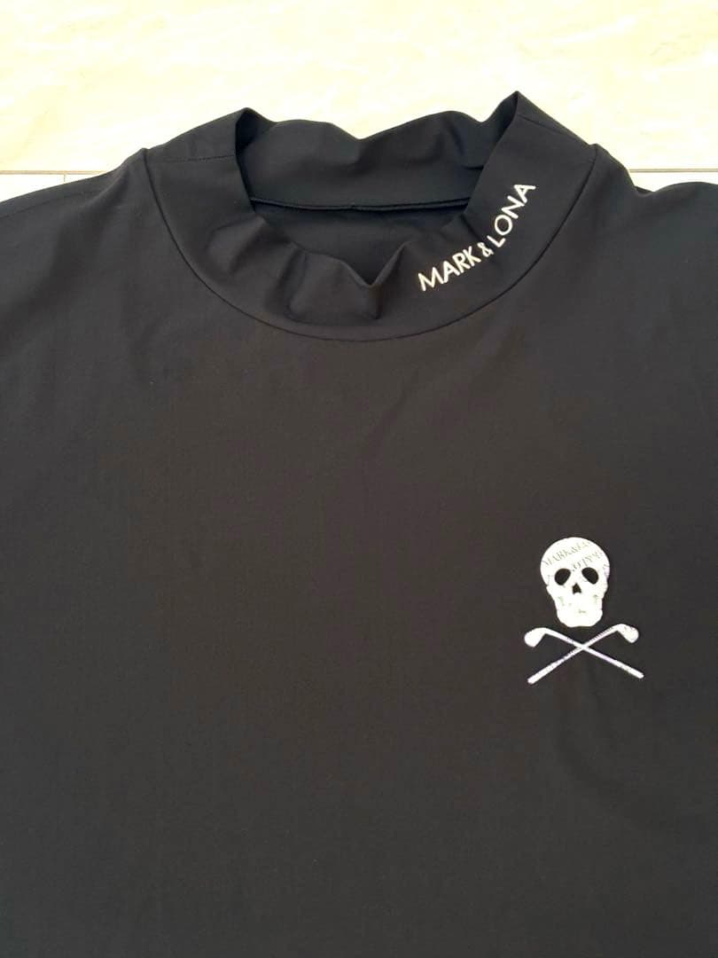 美品　MARK&LONA モックネック　半袖カットソー　半袖　46 ブラック