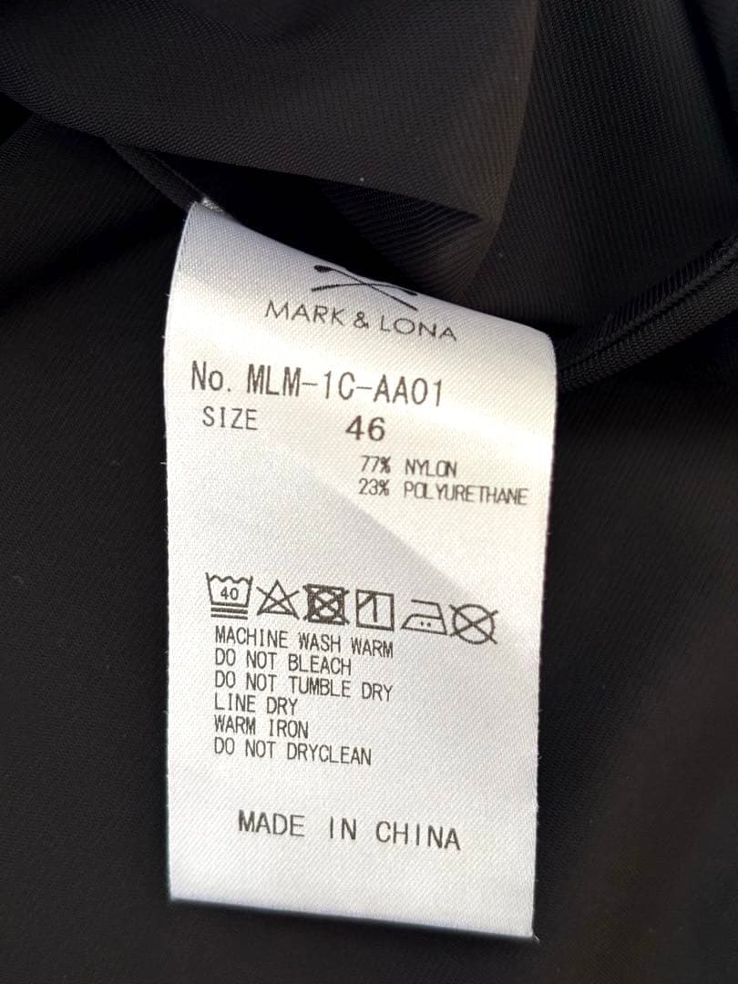 美品　MARK&LONA モックネック　半袖カットソー　半袖　46 ブラック