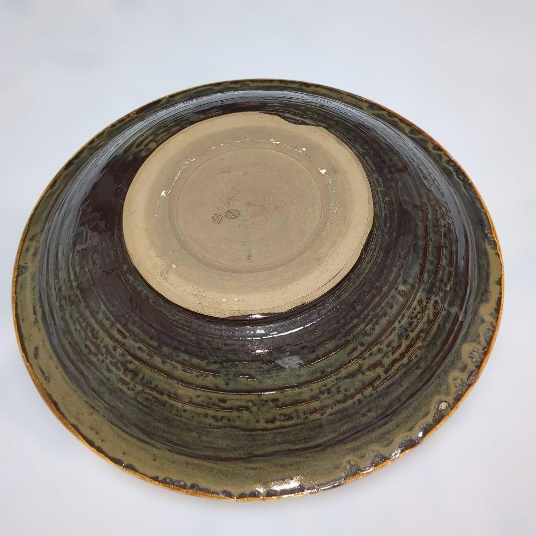 小鹿田焼　大皿　飛び鉋　直径約39cm　民藝