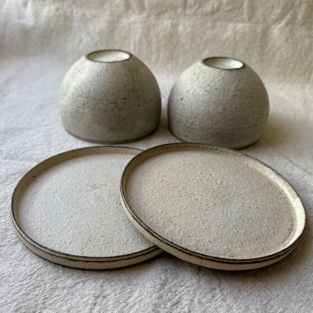 遠藤岳 カップ ソーサー 4点セット 作家 器 未使用品