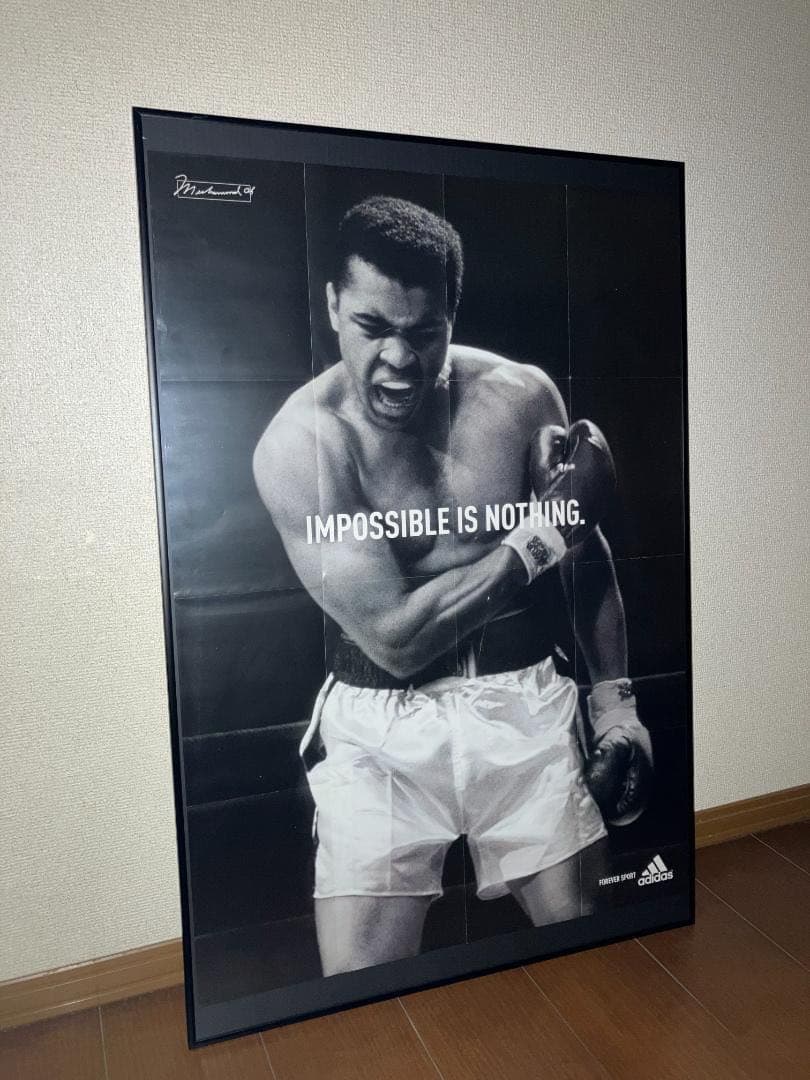 非売品！02年 ビンテージ！ADIDAS アディダス モハメドアリ 額付ポスター