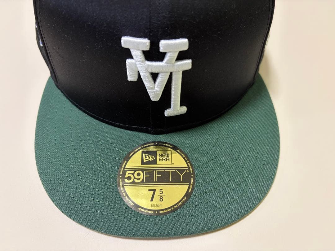 ドジャース逆ロゴ　new era 59FIFTY ブラック/グリーン 7 5/8