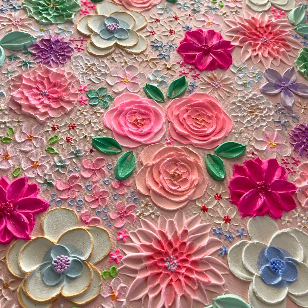 花柄 ピンク ボタニカル フラワーアート 花図鑑 花絵　花柄