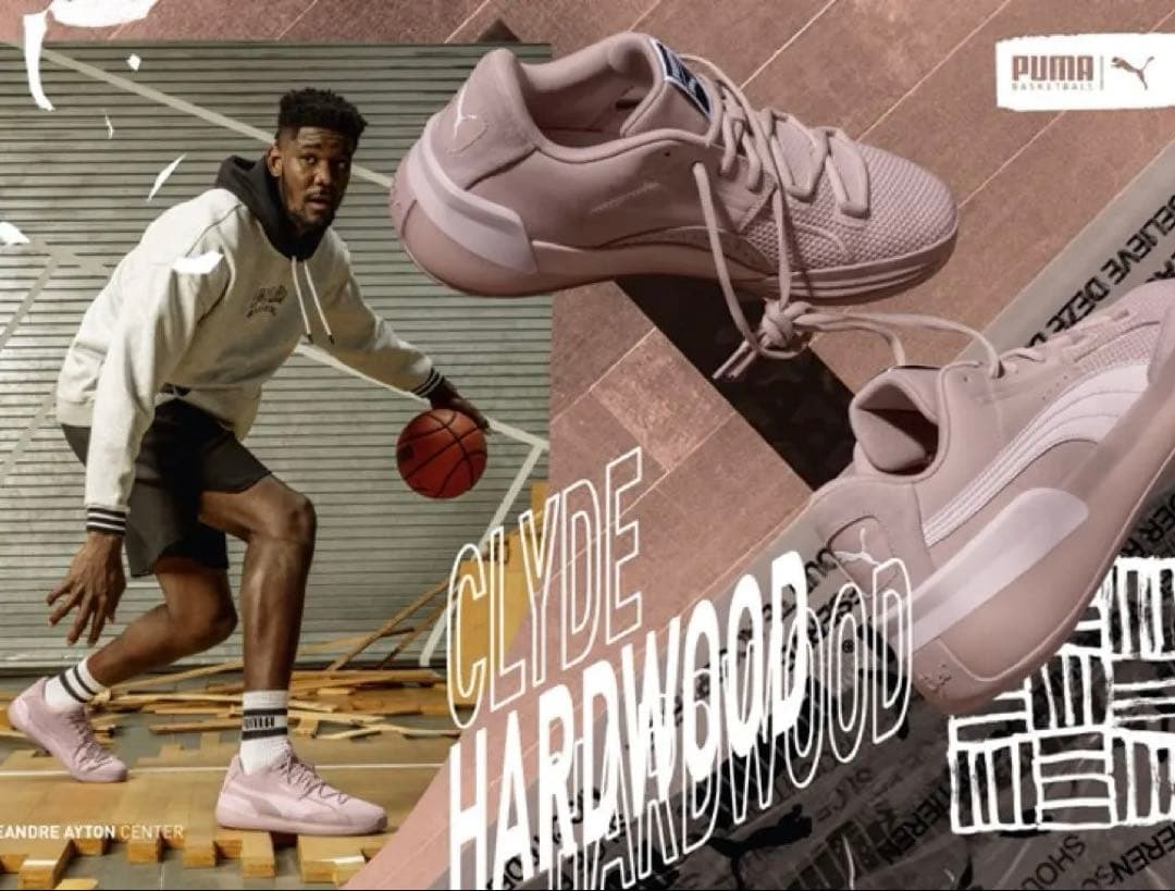 シューズ(男性用) PUMA CLYDE HARDWOOD NATURAL MISTY ROSE