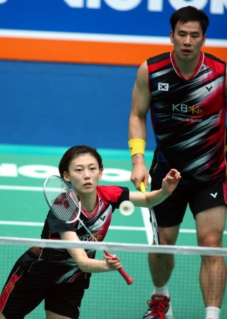 VICTOR韓国代表金元浩選手着用モデル バドミントンシャツトナミ実業団NTT