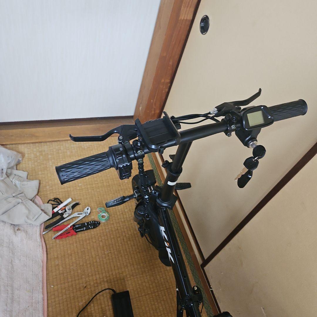 KIK電動アシスト自転車 折りたたみ式 黒