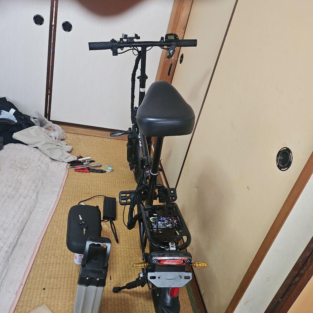 KIK電動アシスト自転車 折りたたみ式 黒