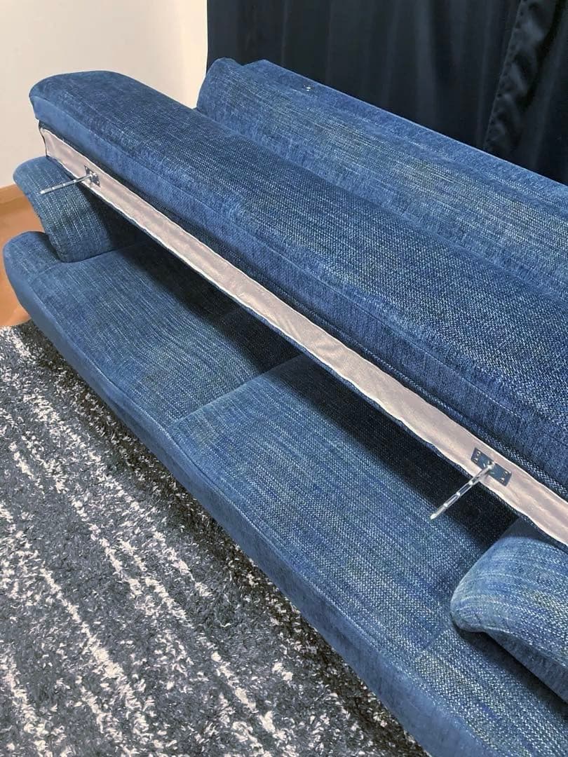 2.5人掛け ファブリックソファ ネイビー　※定価11万8,000円