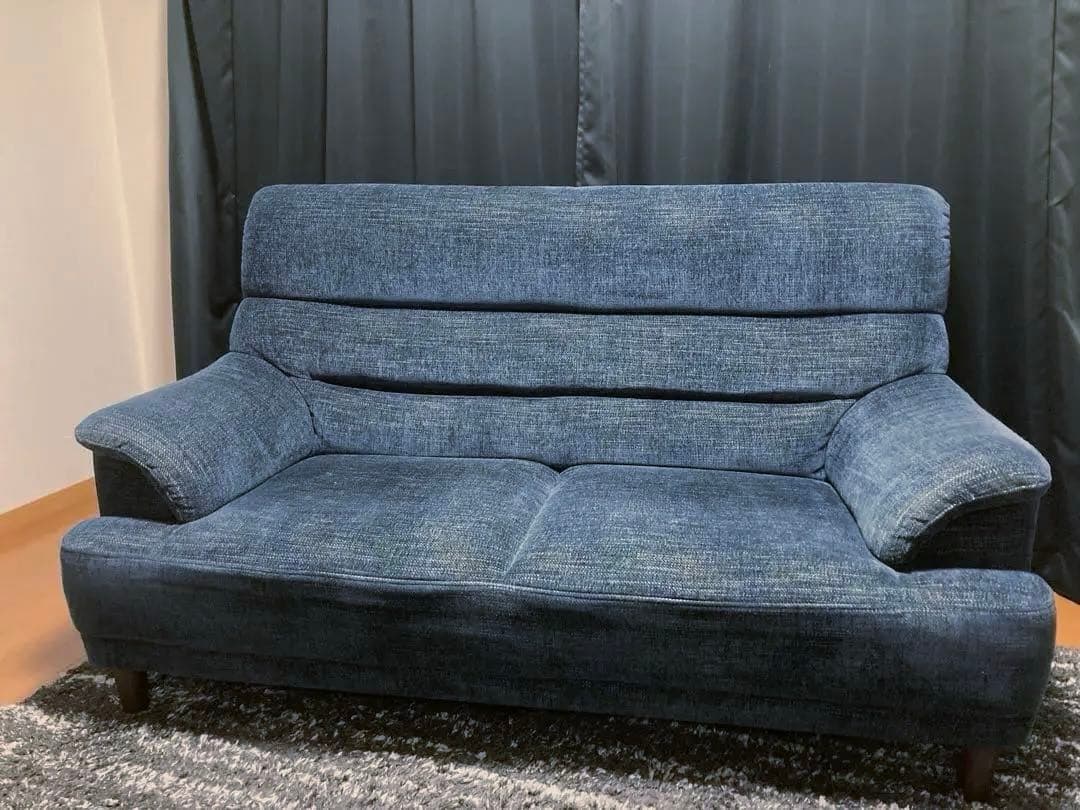 2.5人掛け ファブリックソファ ネイビー　※定価11万8,000円
