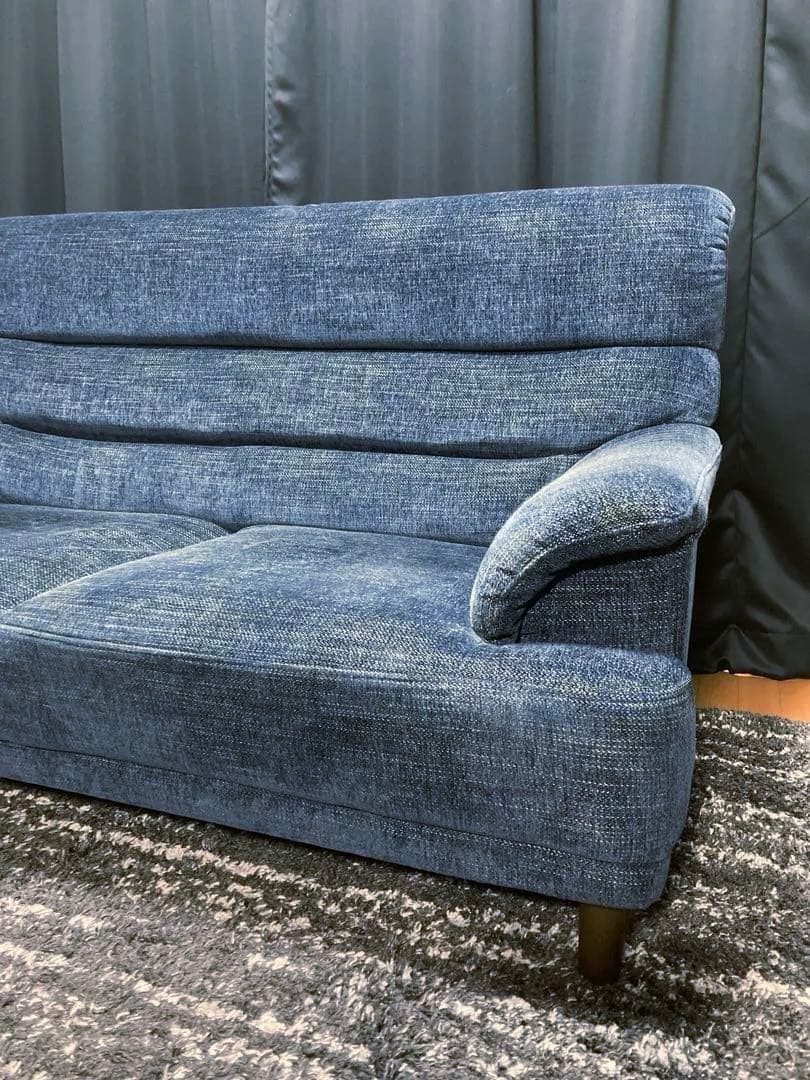 2.5人掛け ファブリックソファ ネイビー　※定価11万8,000円