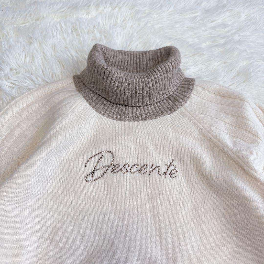 【デサントゴルフリュクス】美品 セットアップ ニット スカート ベージュ M