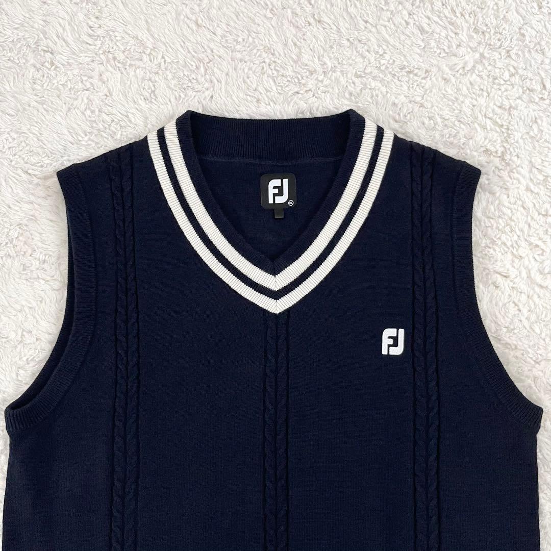 【極美品】 FJ フットジョイ ベスト XL ゴルフ ネイビー