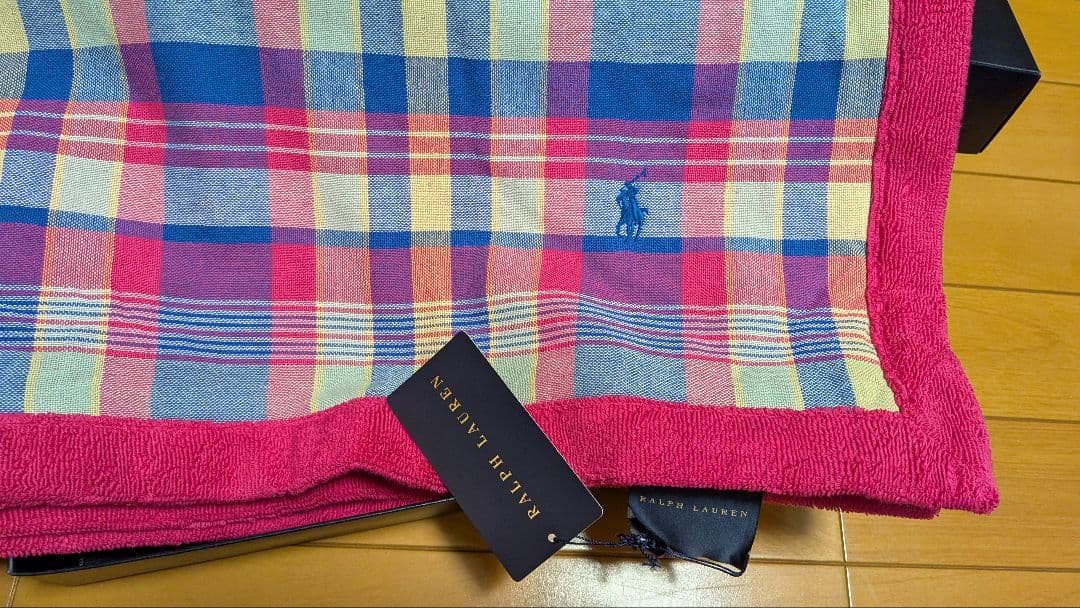新品 Ralph Lauren ケントンマドラスガーゼハーフタオルケット
