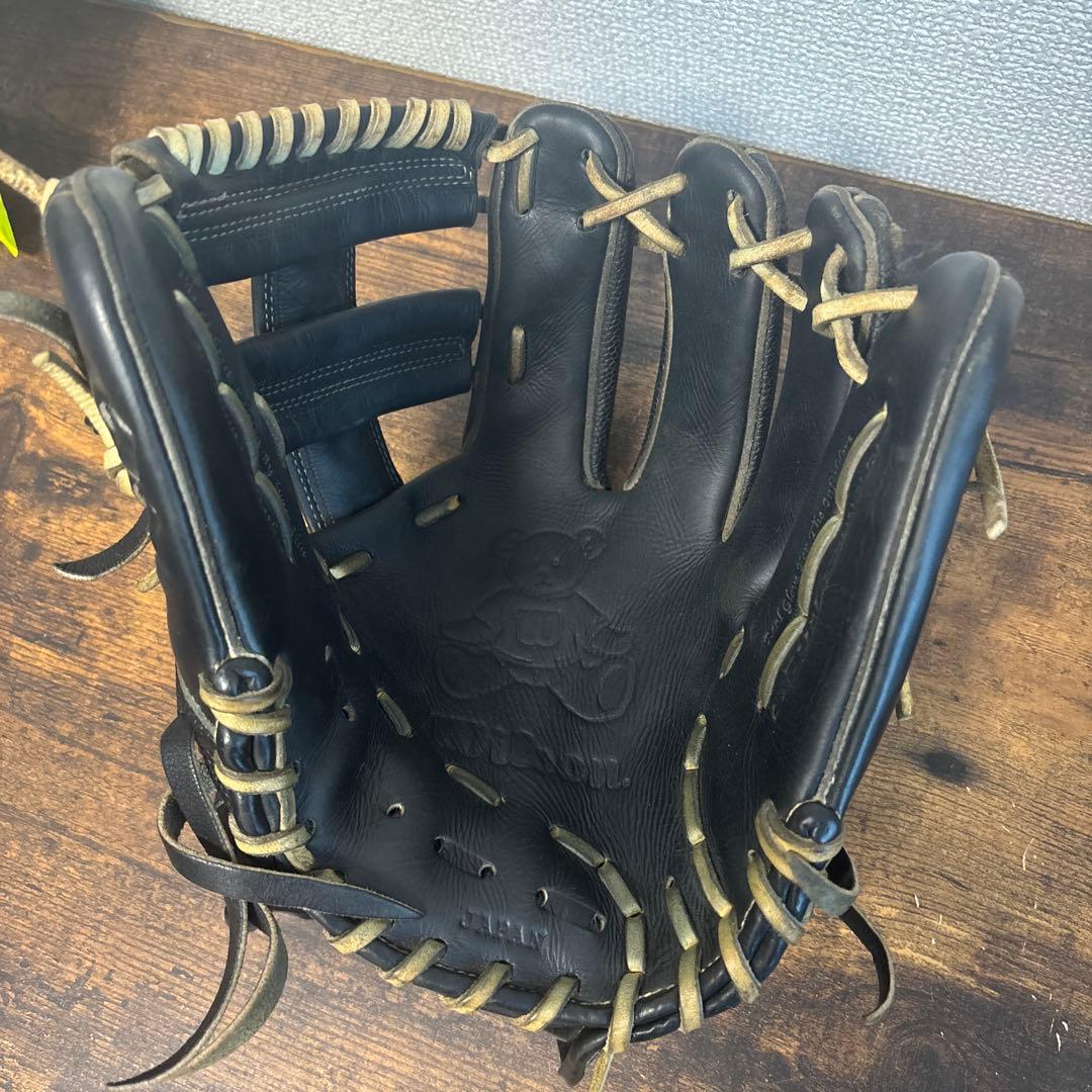 Wilson 硬式グローブD5 黒 レザー 収納袋付き