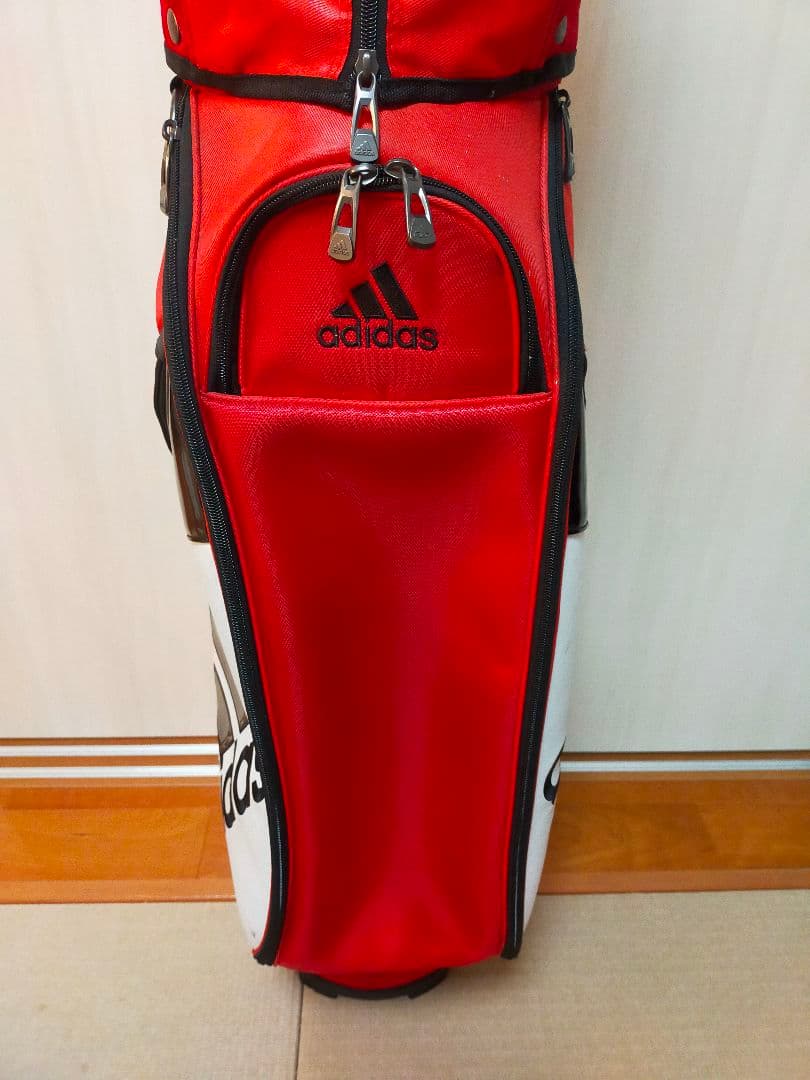adidas ゴルフバッグ 赤 ストライプ アディダス