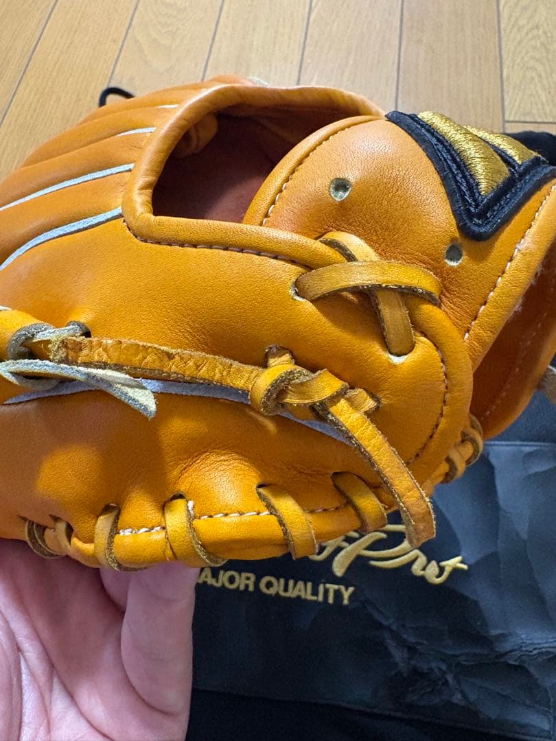 MizunoPro 軟式用オーダー宮本モデル オレンジ 収納袋付き