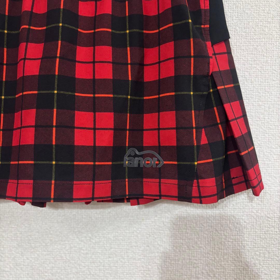 ranor TARTAN CHECK PLEATS SKIRT RED Sサイズ