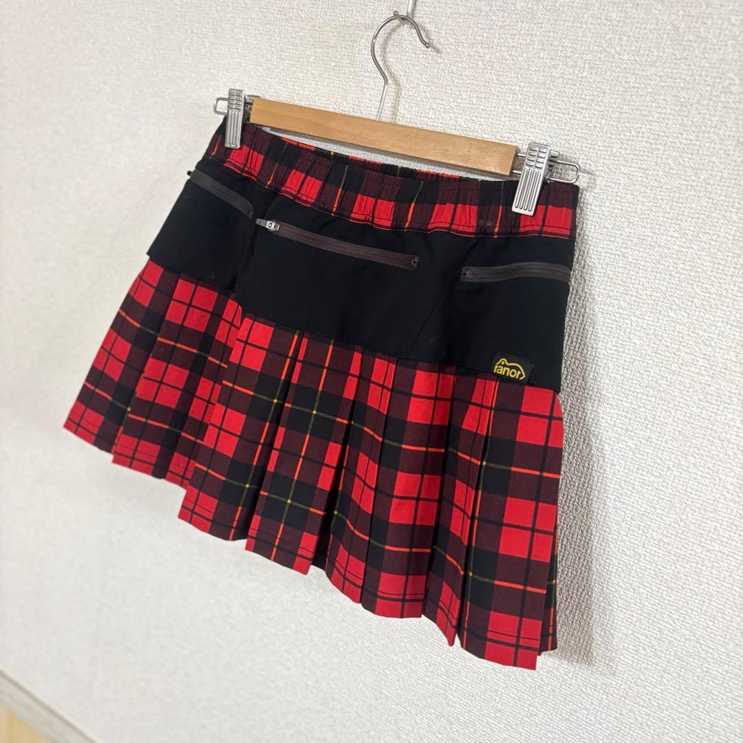 ranor TARTAN CHECK PLEATS SKIRT RED Sサイズ