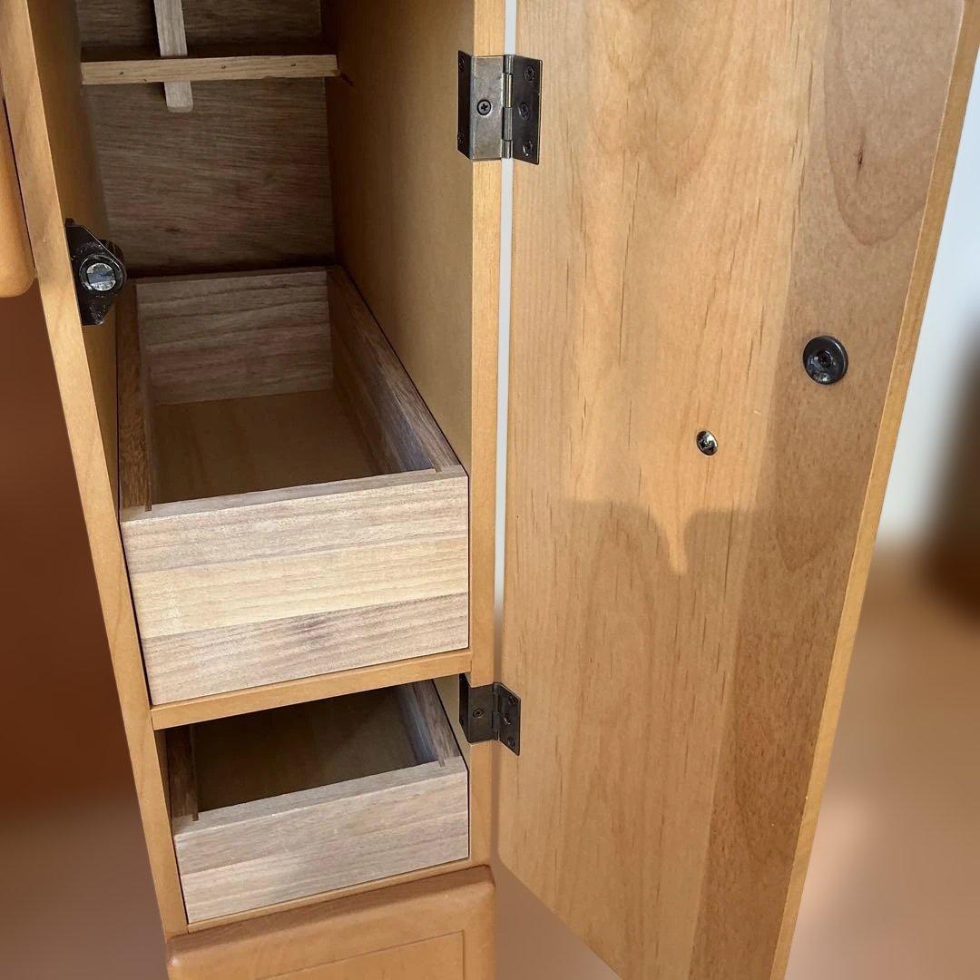 木製ドレッサー丸型ミラー家具　鏡台　化粧台　アンティーク