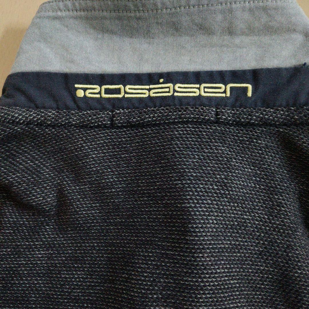 Rosasen パイル地風 ポロシャツ Lサイズ ダークブルー