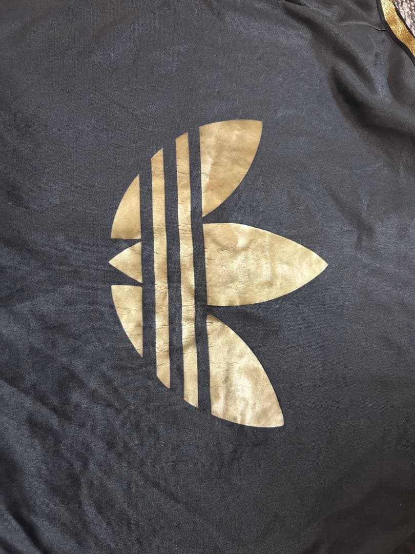 adidas ブラック ゴールド ジャージセット　L