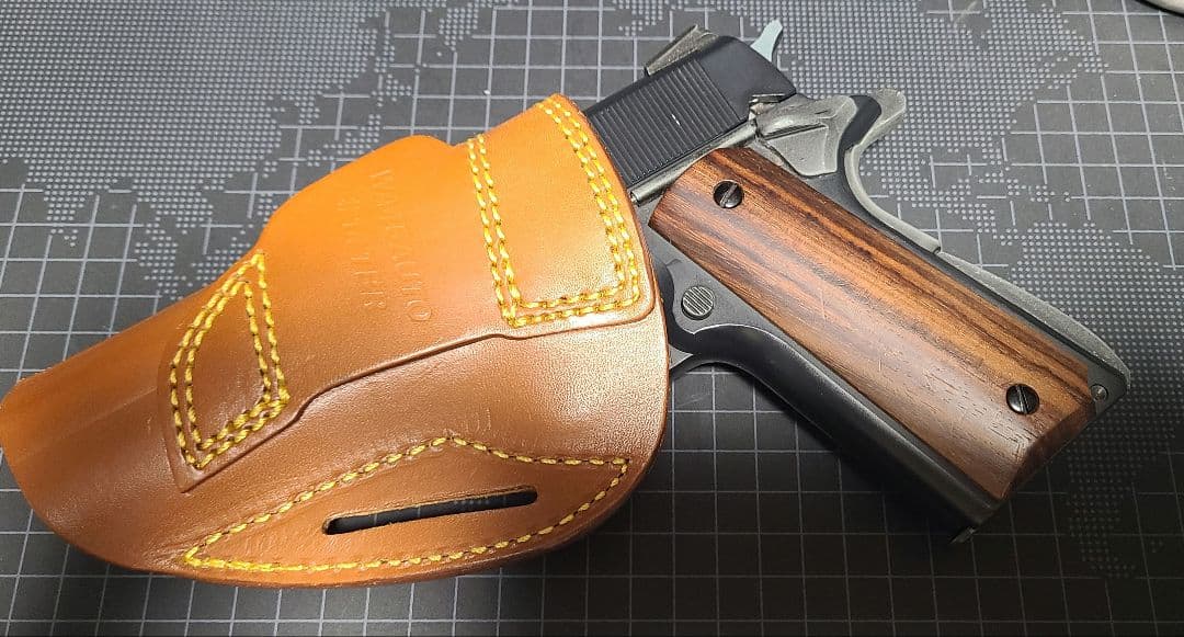WA M1911A1 コルト ガバメント ガスブローバック 革製ホルスター付き