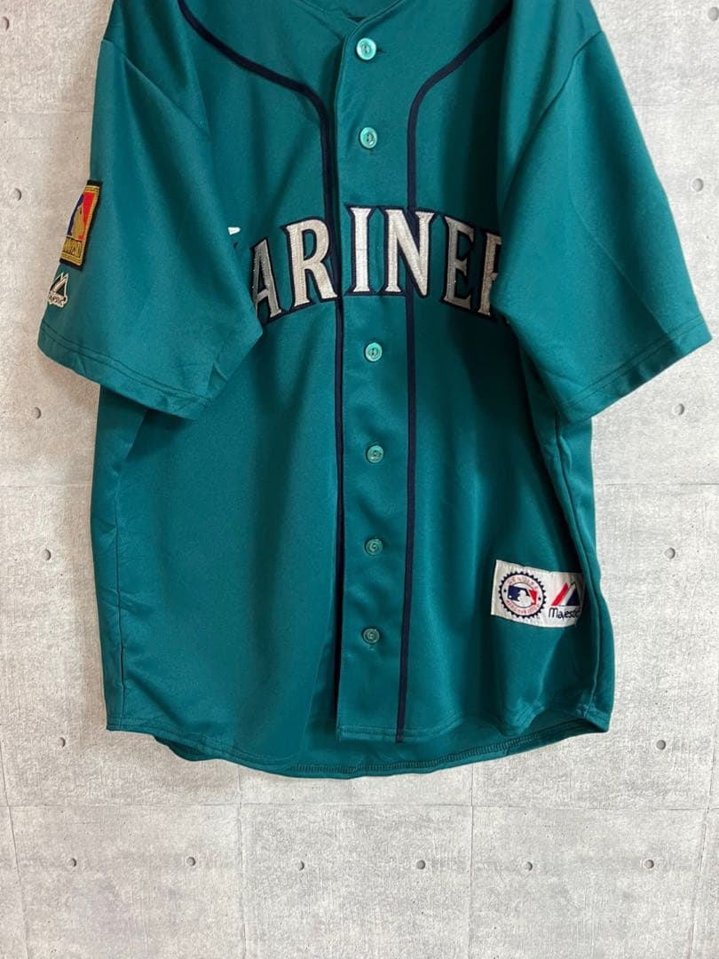 マジェスティック MLB シアトルマリナーズ ゲームシャツ　グリーンM