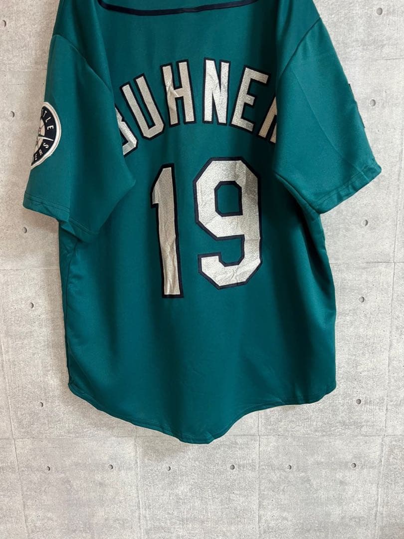 マジェスティック MLB シアトルマリナーズ ゲームシャツ　グリーンM