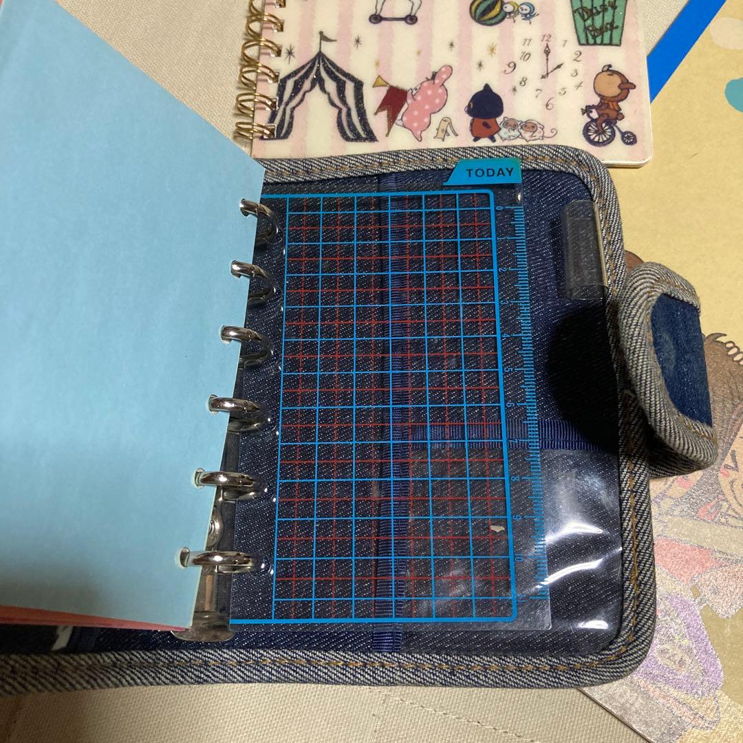 ★平成レトロ デニム　手帳　シール帳　ノートセット