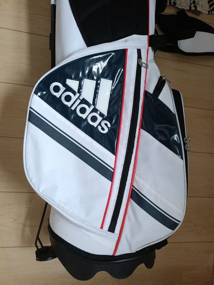 adidas キャディバッグ ホワイト ネイビー 軽量モデル