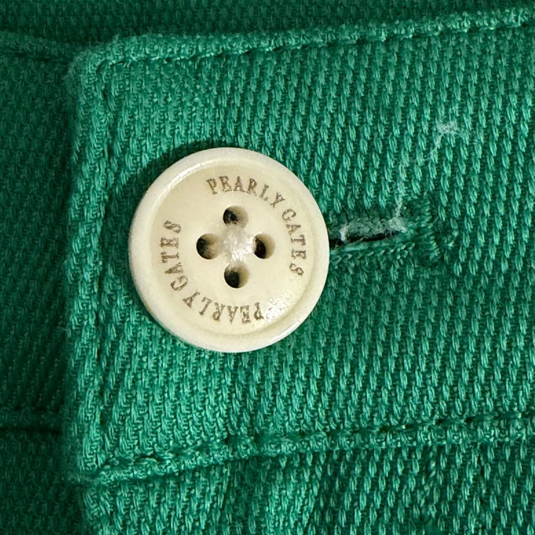 未使用級 パーリーゲイツ 近年 ゴルフパンツ ストレッチ ロゴ刺繍 グリーン