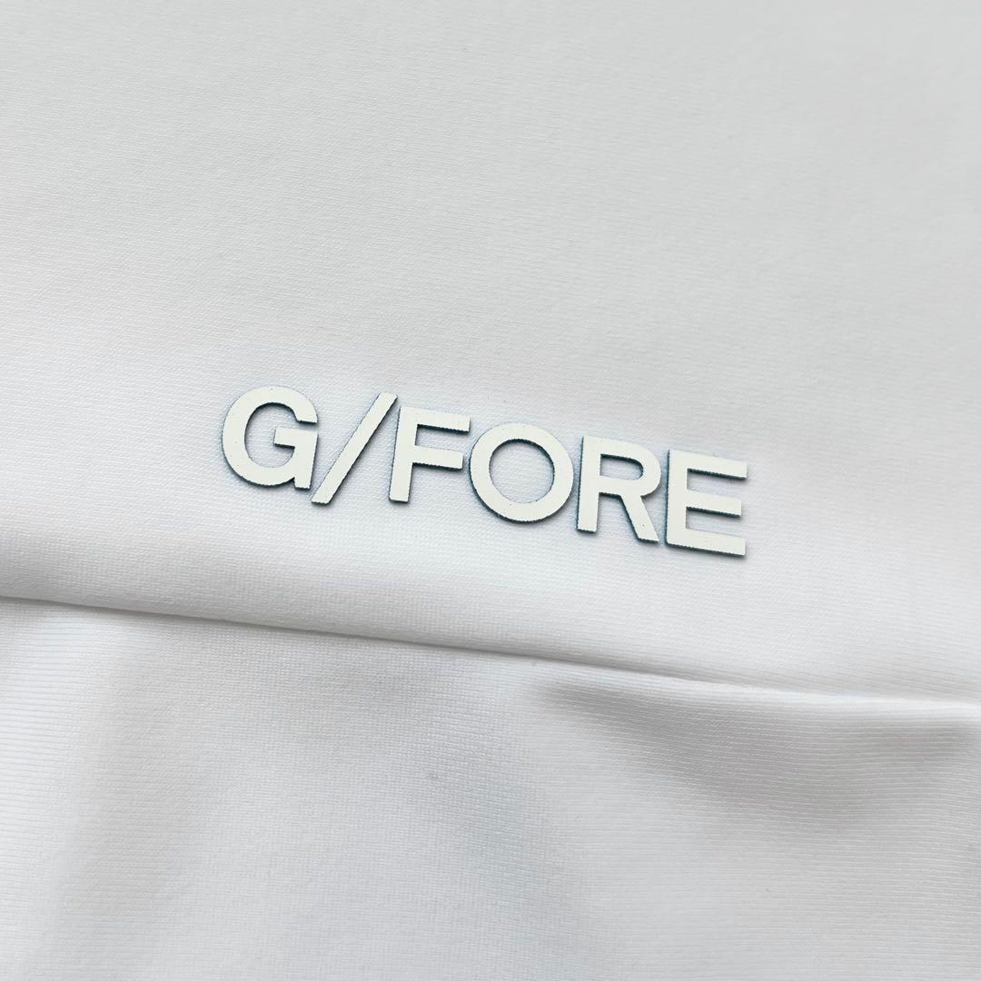 G/FORE ジーフォア ロゴ モックネック半袖Tシャツ ホワイト S ゴルフ