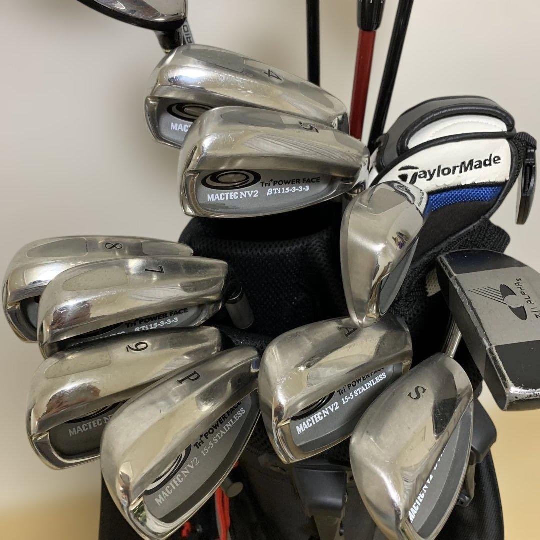 ゴルフクラブセット 右利き テーラーメイド 他15本セット キャディバッグ付