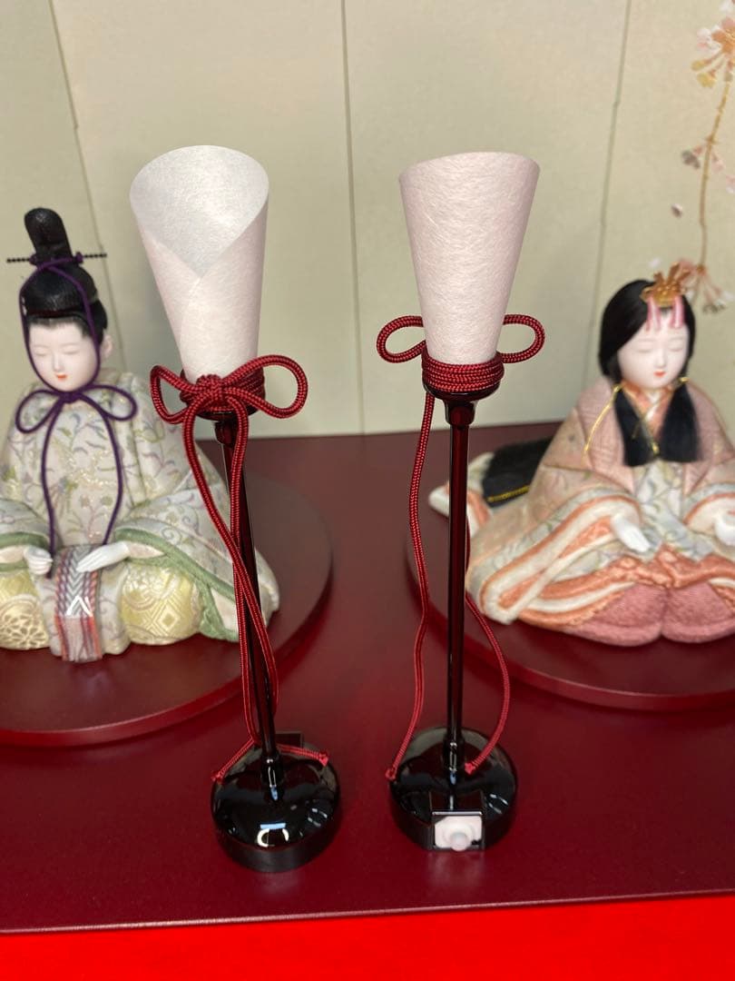 一秀作　江戸木目込人形　雛人形　親王平飾り・間口約４５×奥行約３０×高さ約３２㎝