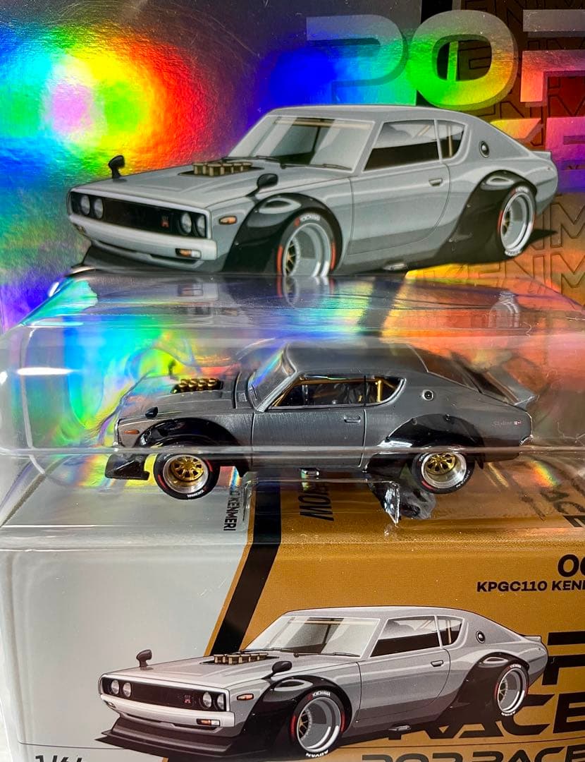スカイラインGTR ケンメリ チェイス　POPRACE 1/64 ミニカー
