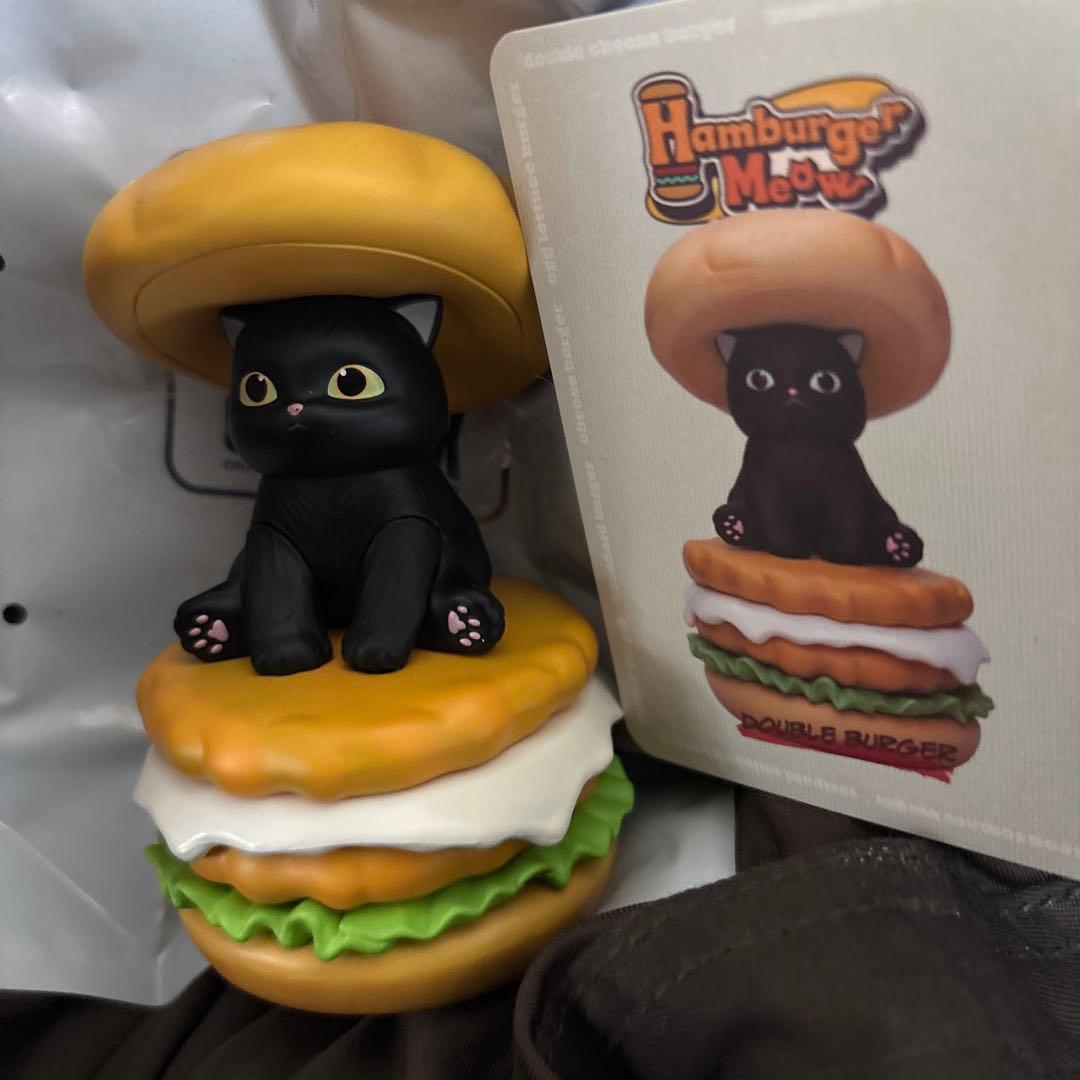モフサンド　ハンバーガーニャン　フィギュア　黒猫クロネコくろねこmofusand
