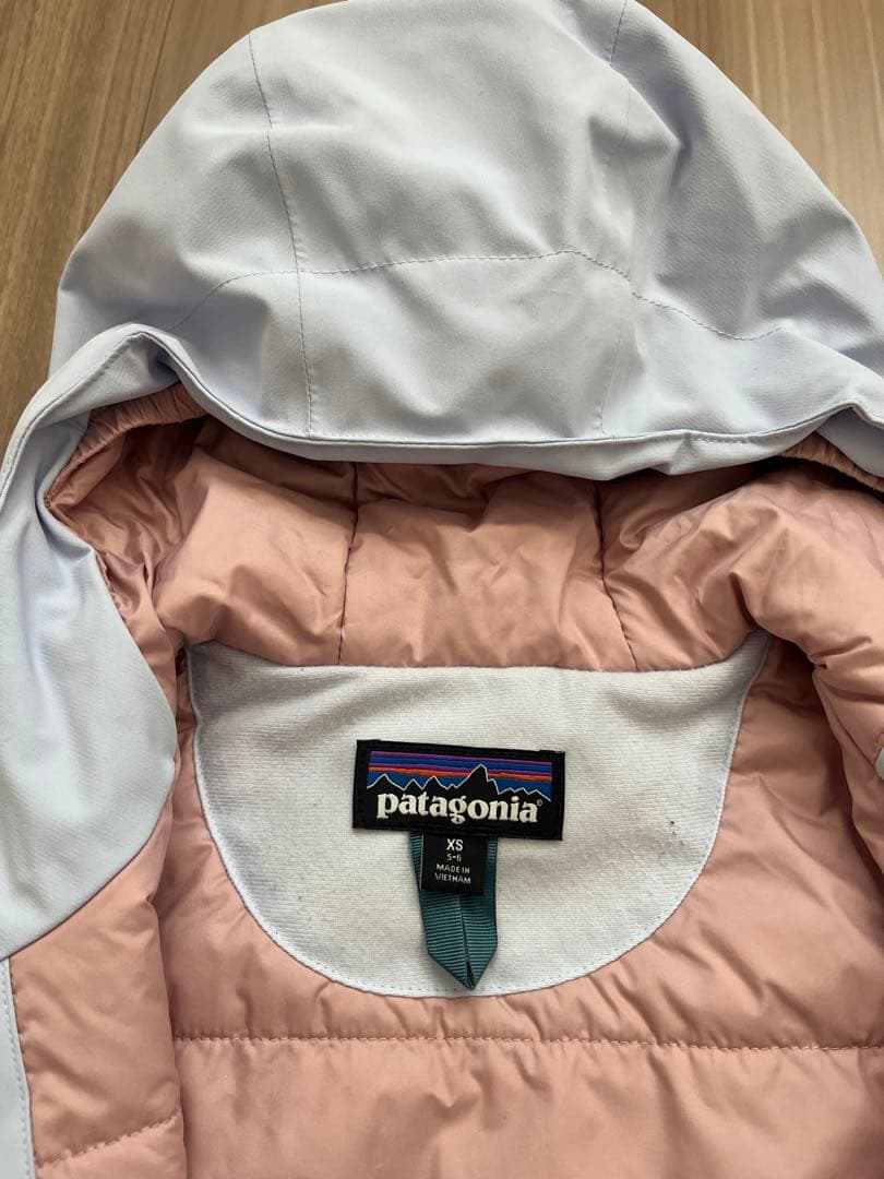 patagonia キッズ ジャケット XS グリーン/ホワイト/ピンク