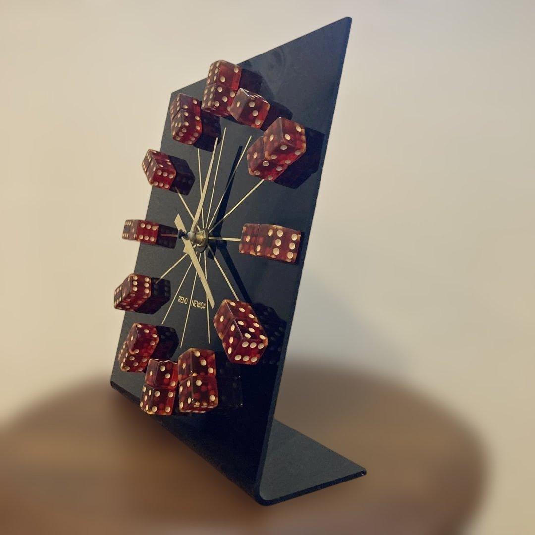 インテリア時計 Rare!90s Reno Casino Dice Tabletop Clock