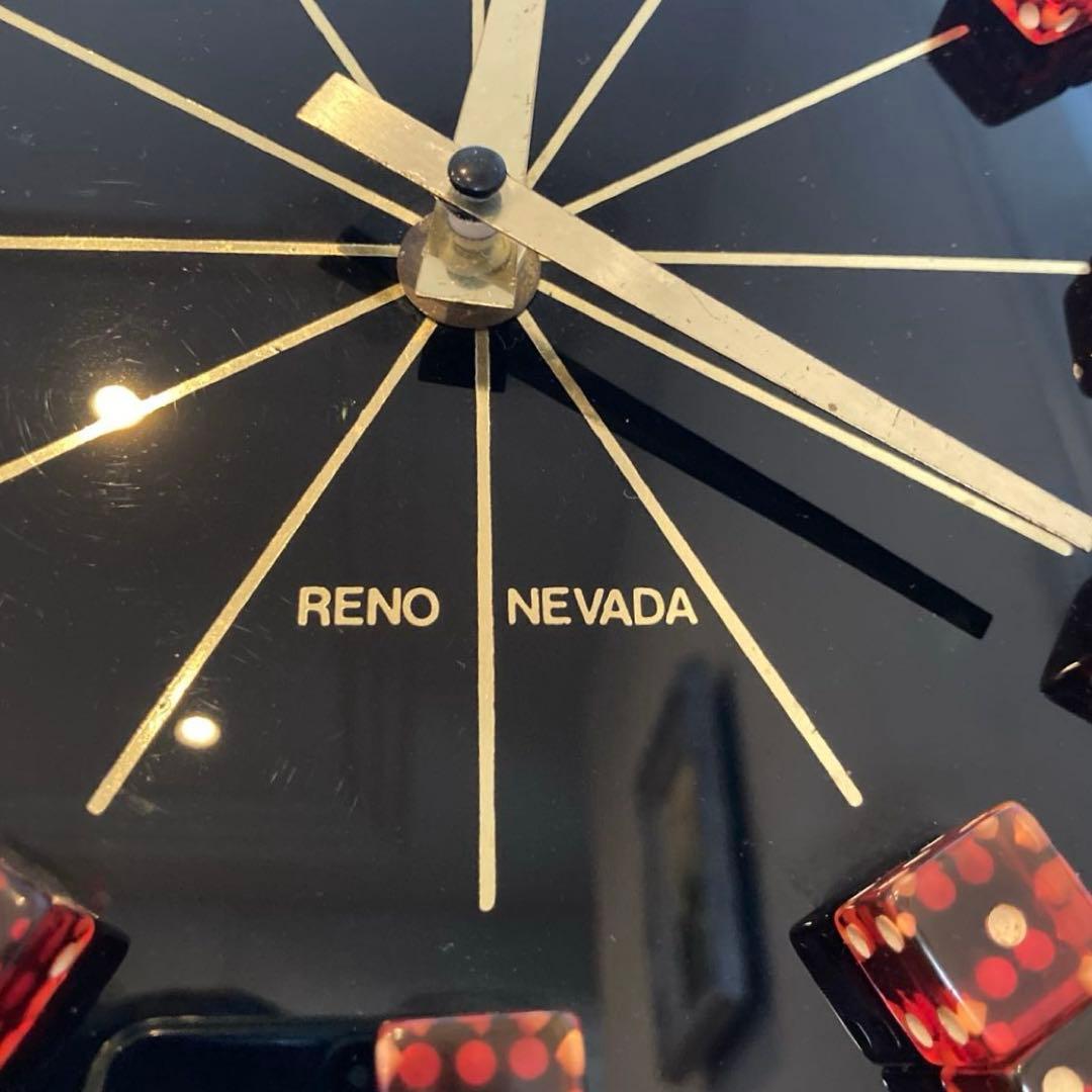 インテリア時計 Rare!90s Reno Casino Dice Tabletop Clock