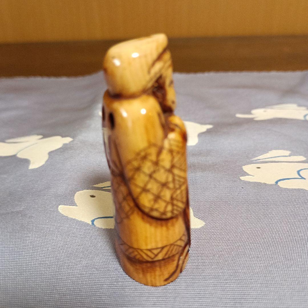 根付　マンモス牙風 人物彫刻