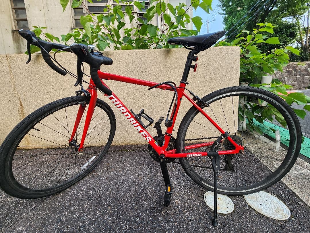 ロードバイク THIRDBIKES 赤 美品 すぐ乗れます