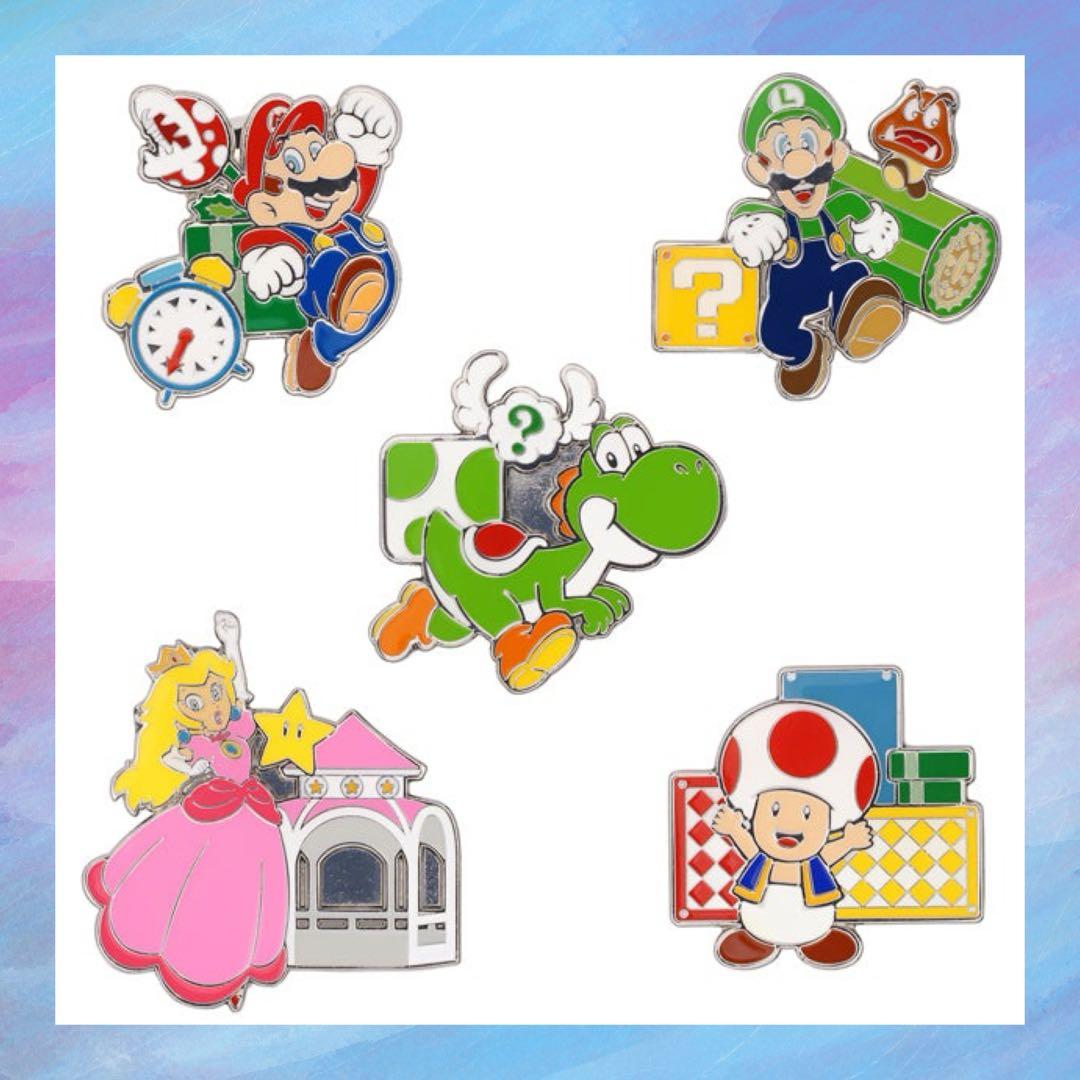 USJ マリオ　スーパーニンテンドーワールド5周年　ピンバッジコンプリート
